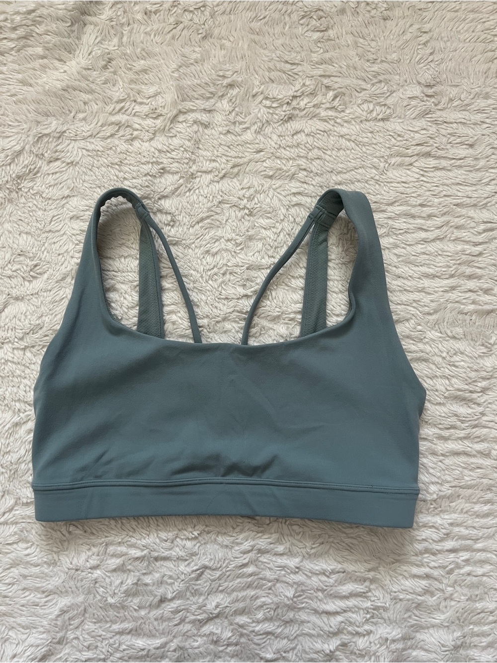 Athleta Strappy Back Sports Bra Slate Blue Green Size Small S/P